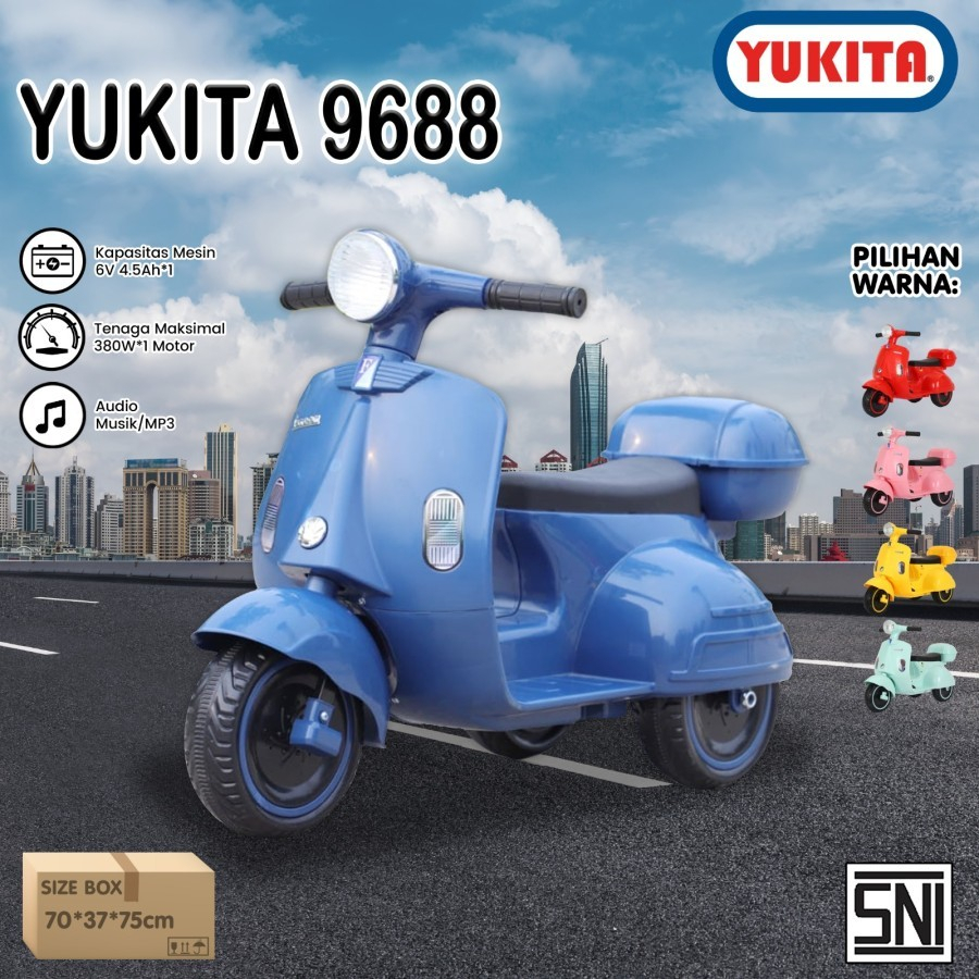 Mainan Anak Motor Aki VESPA YUKITA 9688