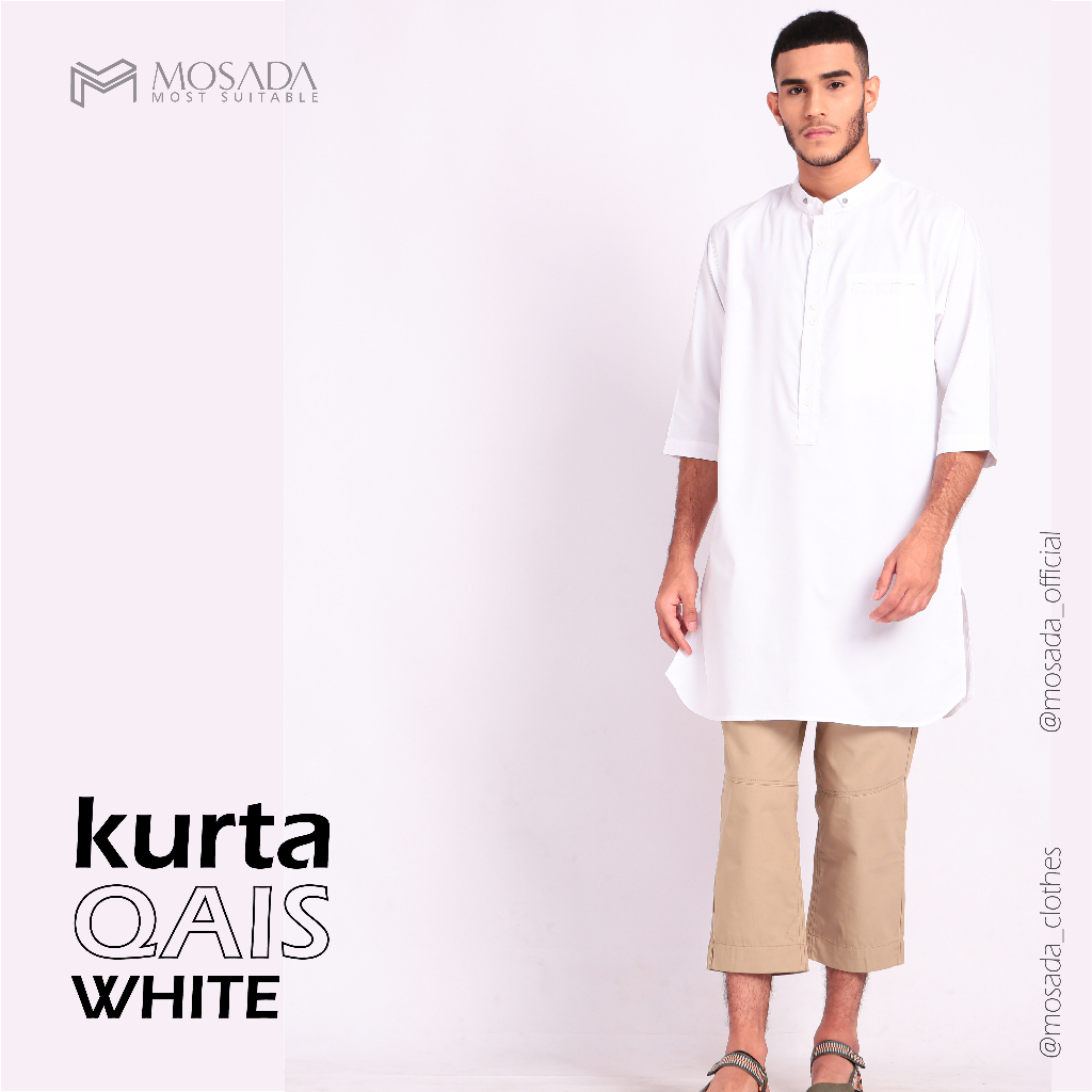 KURTA QAIS/KURTA DEWASA/KURTA PUTIH/BAJU KURTA/KURTA MOSADA/KURTA POLOS/KURTA KATUN