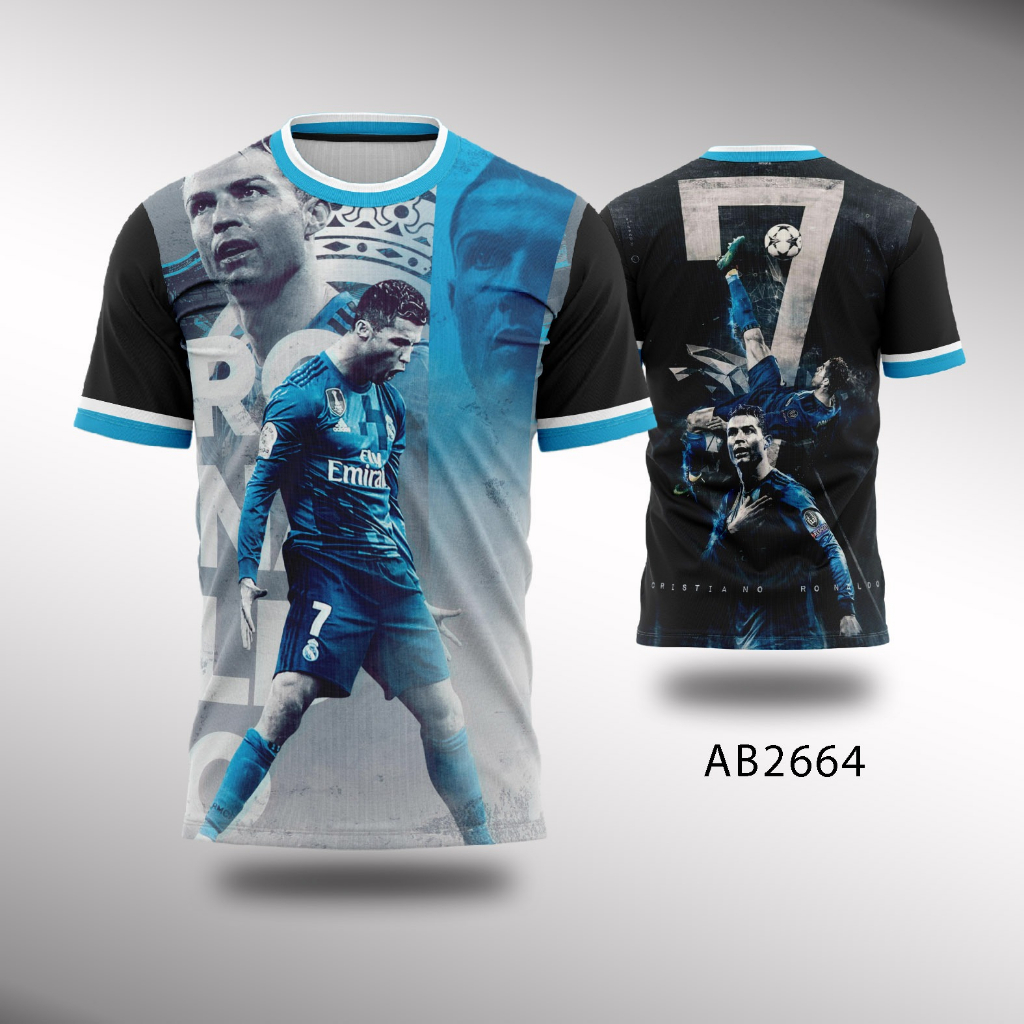 Jersey Christiano Ronaldo Emirates Biru Fullprint Ada Size Jumbo