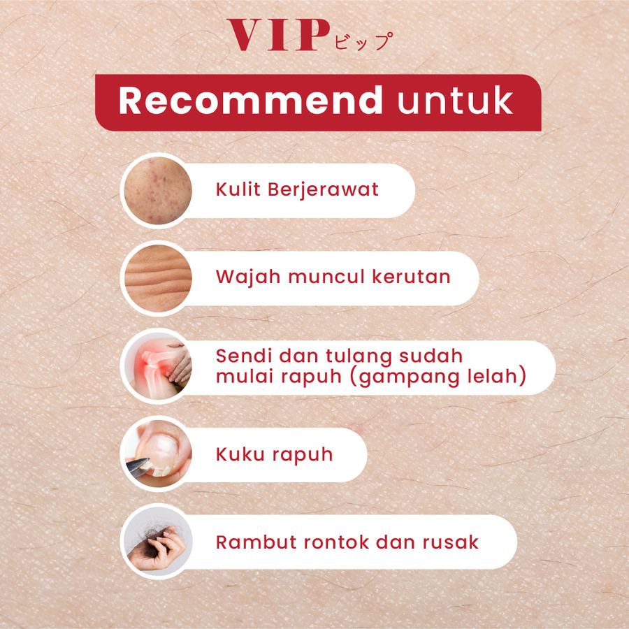 Minuman Kesehatan Kecantikan Suplemen Perawatan Tubuh Nutrisi Kulit Collagen Drink Vip Double Fit Builder Refresh Teknologi Jepang Isi 5pcs