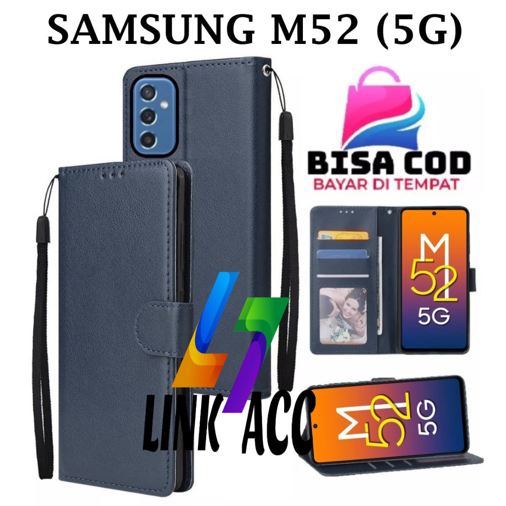 SAMSUNG M52 (5G) FLIP LEATHER CASE PREMIUM-FLIP WALLET CASE KULIT UNTUK SAMSUNG M52 (5G) - CASING DO