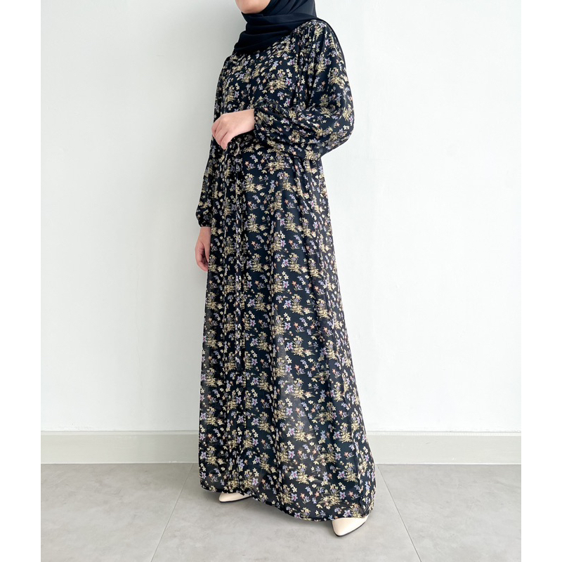 Floral Button Long Dress