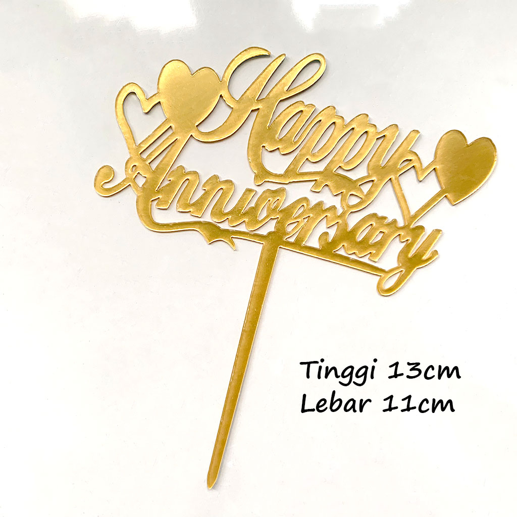 Cake TOPPER Hiasan Kue Akrilik ANNIVERSARY Acrylic