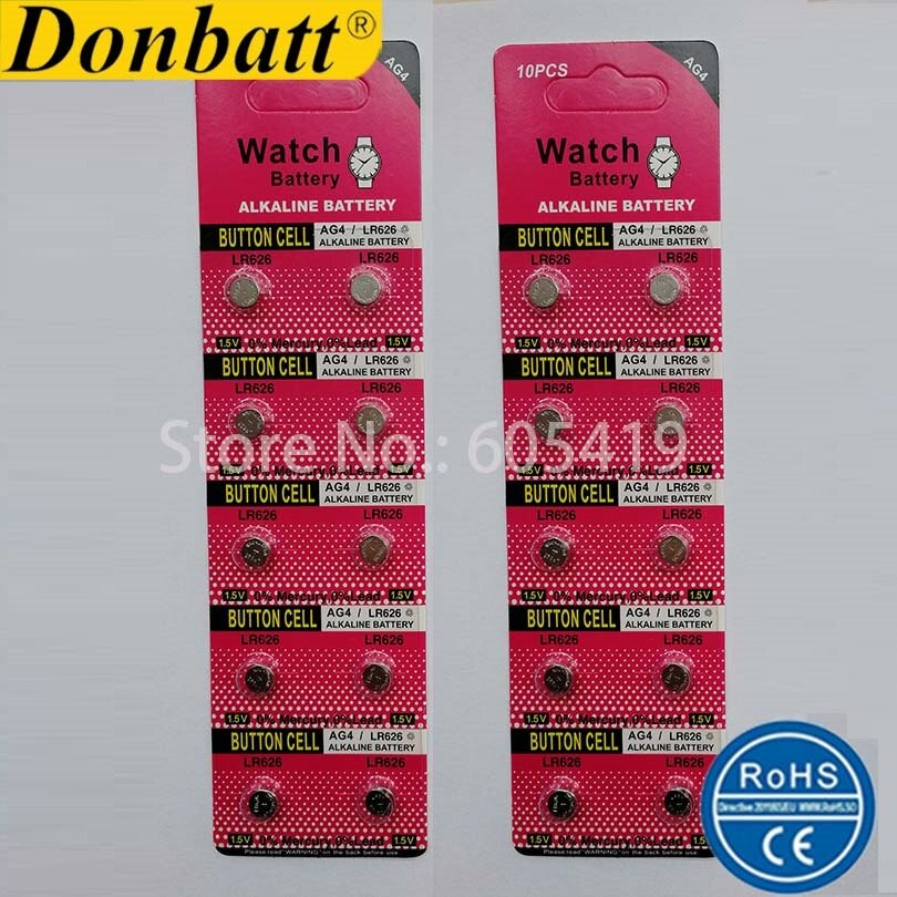 Baterai Jam Tangan AG4 626A 377A CX66W Kecil alkaline battery 1,55v