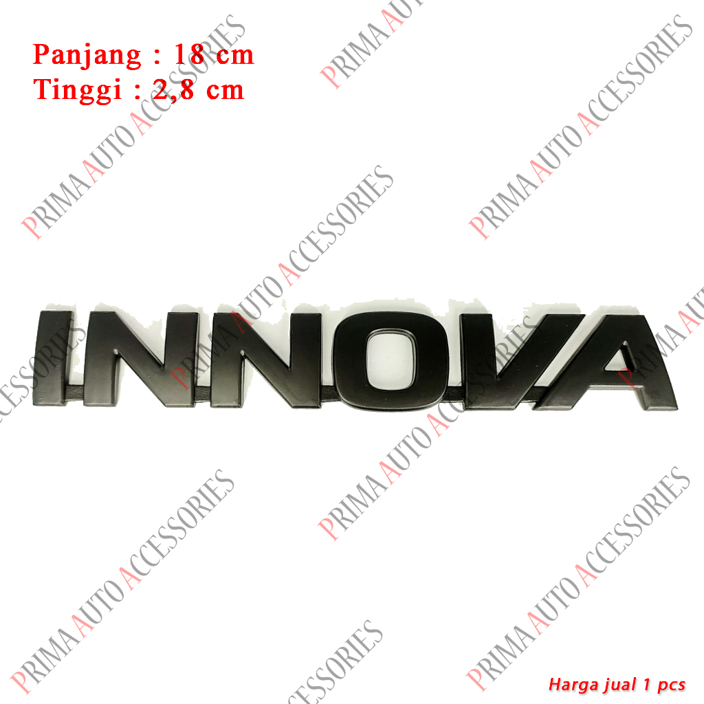 Emblem Mobil Toyota Tulisan INNOVA Reborn Hitam Doff