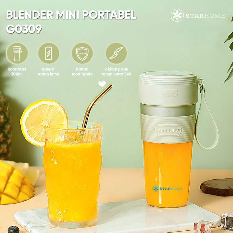 Mini Blender Portable StarHome Juicer Mini Kapasitas 300 ml Gelas Tritan Portable Blender Buah Fruit Cup G0309