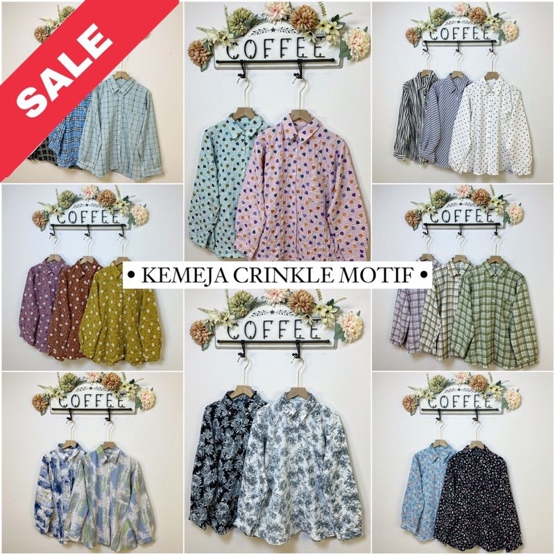 [SALE] Kemeja Import Blouse Bahan Crinkle | Kemeja Wanita Korea Bangkok