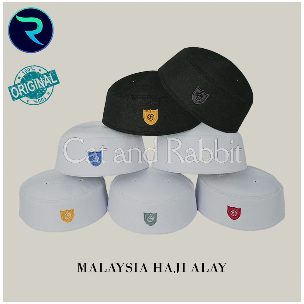 Peci MALAYSIA Haji Alay ORIGINAL Pria Kopiah Malaisia Putih Hitam Pria Dewasa Anak Laki-Laki Kopyah 