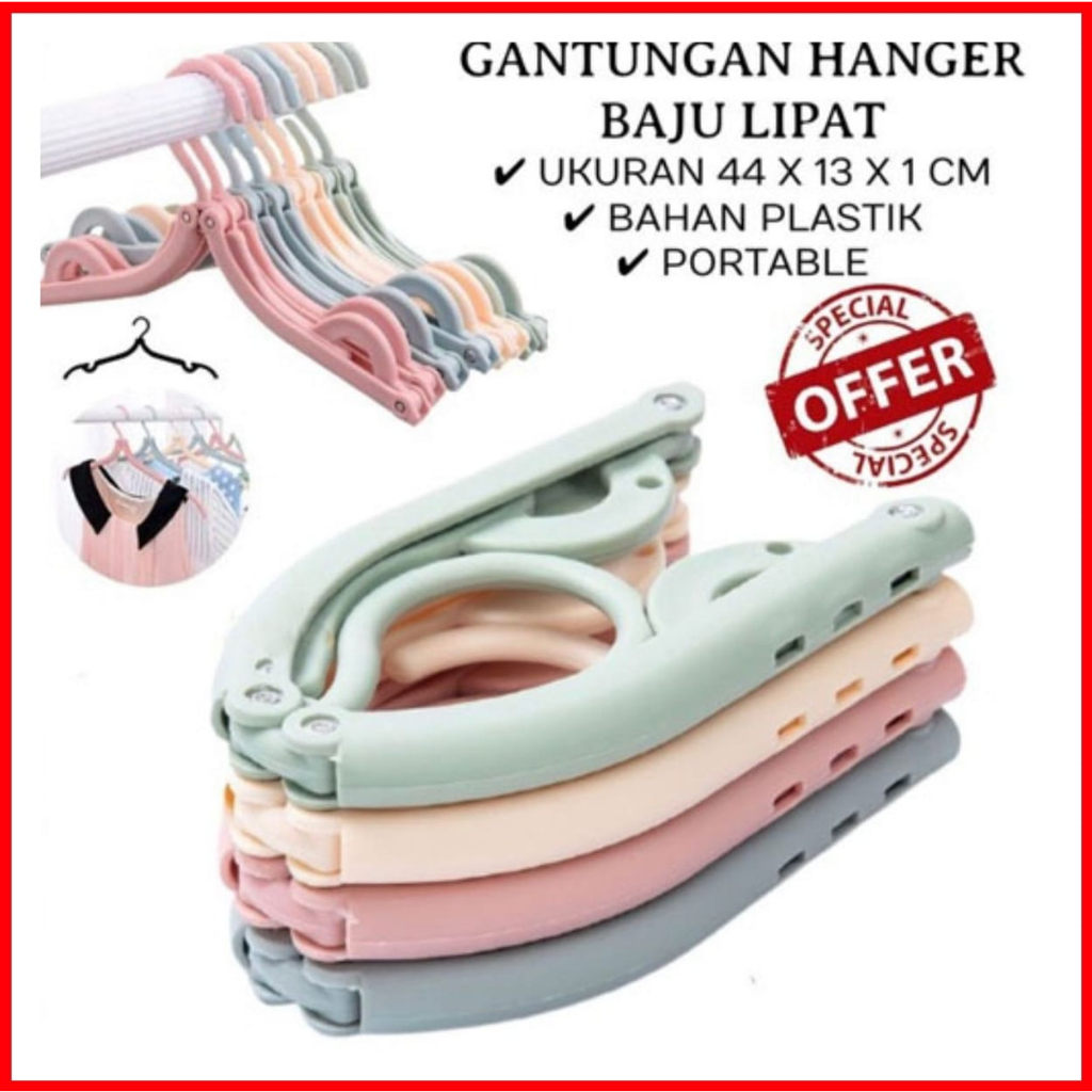 HANGER GANTUNGAN BAJU MAGIC LIPAT PORTABLE TRAVEL || HANGER BAJU LIPAT SERBAGUNA - BDC