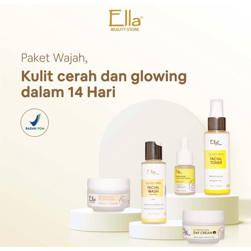 Ella Skincare Paket Kulit Glowing - Pancarkan Kulit Cerah & Glowingmu Dalam 14 Hari