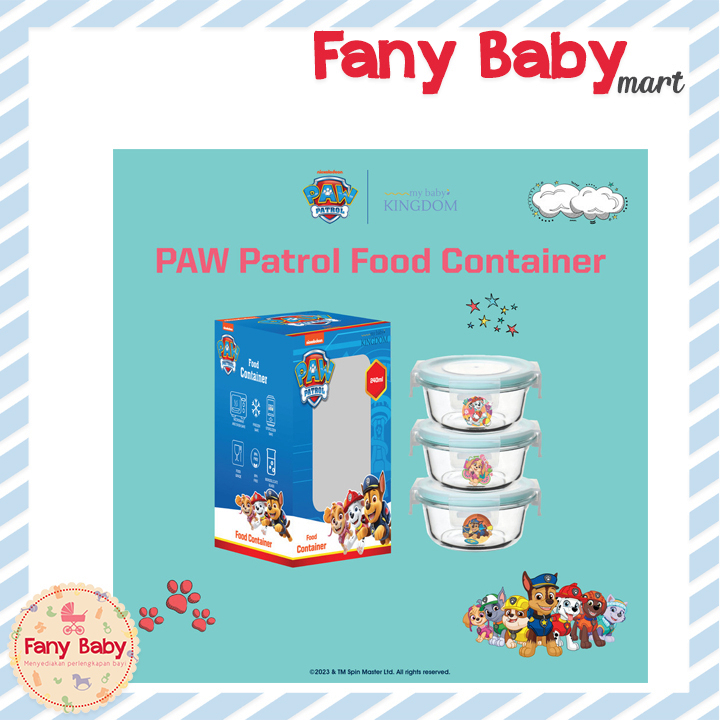 MY BABY KINGDOM X PAW PATROL GLASS CONTAINER 3 X 240ML