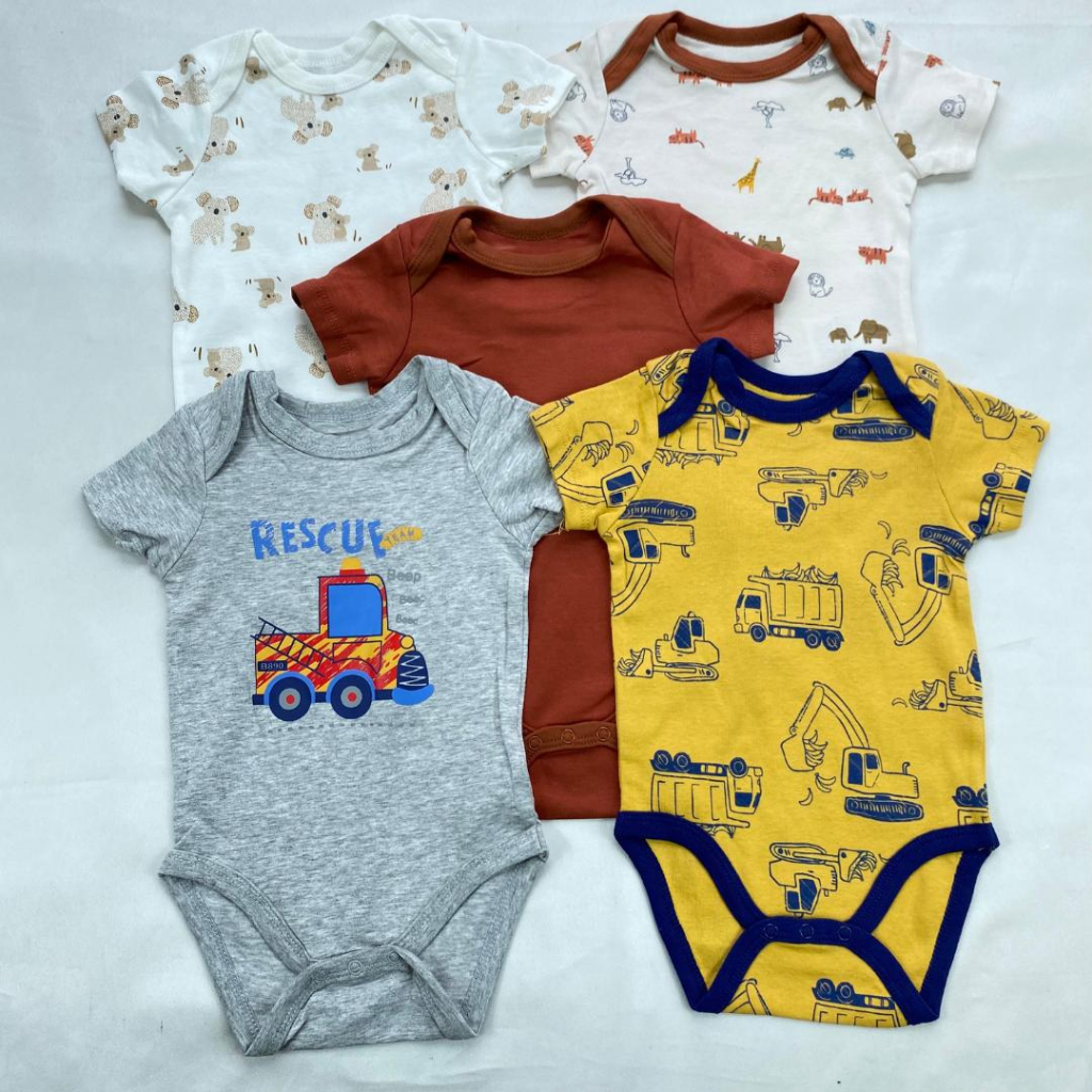 JUMPER SET 5in1 lengan pendek baju bayi jumpsuit baby romper segitiga 0-9 bulan import