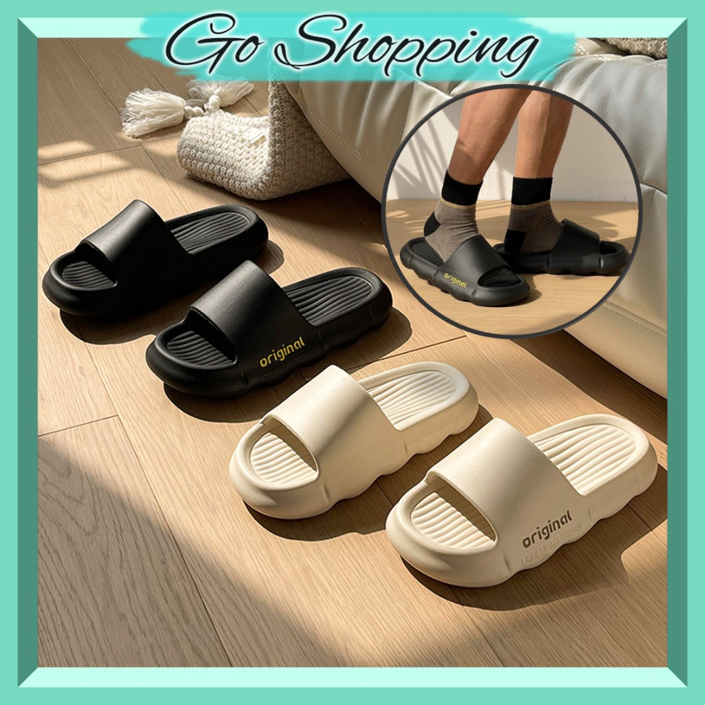 GO!SD1142 Sandal Jelly Sendal Rumahan Bahan Karet Tebal Empuk Home Slipper Anti Slip Pria Wanita