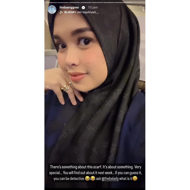 LIMITED EDITION Jilbab / Scarf Buttonscarves 7th Anniversary Monogram Scramble Black Series Buttonsc