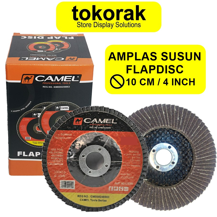 AMPLAS SUSUN 4 INCH CAMEL FLAP DISC SAND GURINDA 4&quot; GRIT 80 100 120