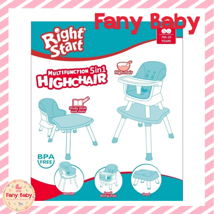 RIGHT START 5 IN 1 MULTIFUNCTION HIGH CHAIR HC 2383