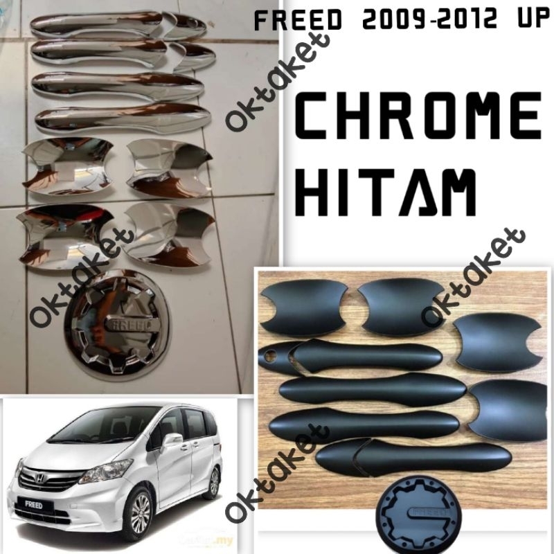 paket outer handle tank cover Freed 2009 2011 2013 2014 Hitam &amp; Chrome