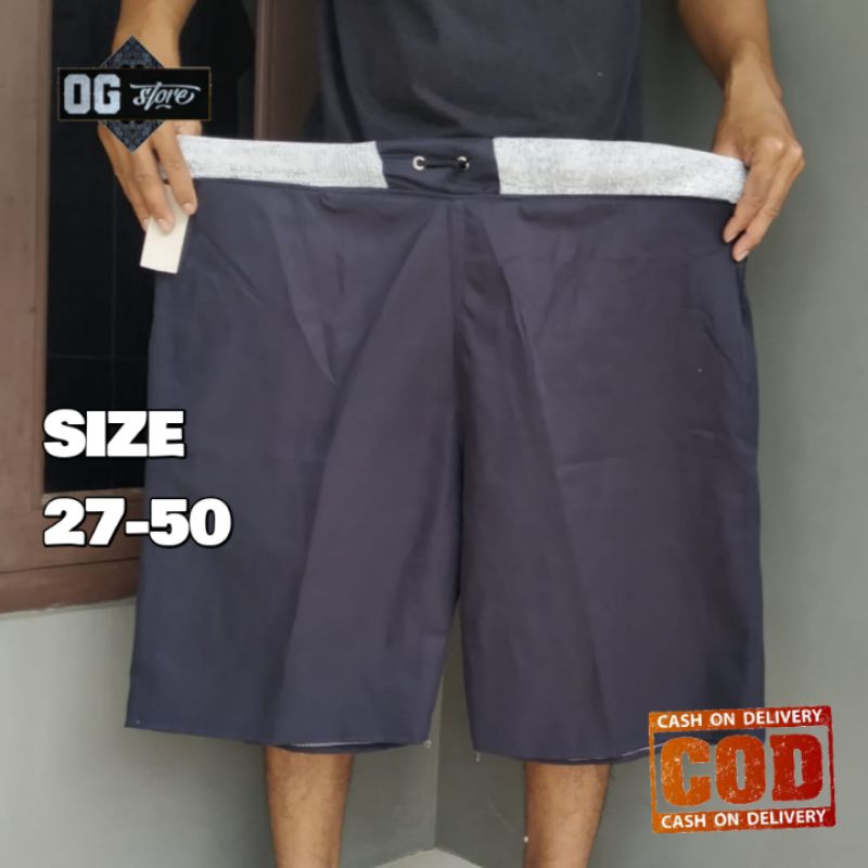 Celana Pendek Pria Chino Pinggang Karet Jumbo Big Size