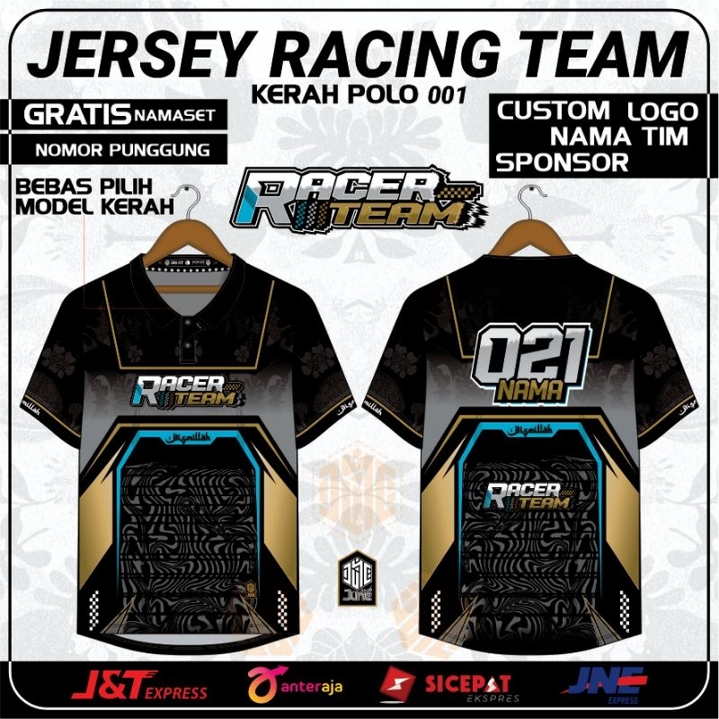 JERSEY CUSTOM FULL PRINTING RACING TEAM KERAH POLO | JERSEY RACING STAR BERKERAH