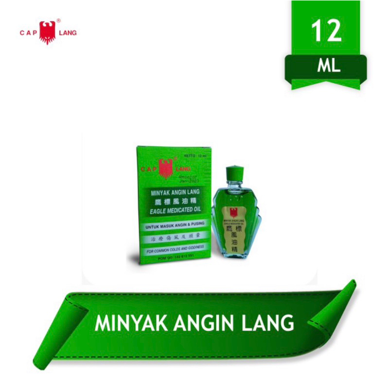 MINYAK ANGIN LANG 12ML EAGLE MEDICATED OIL 12 ML ORIGINAL CAP LANG