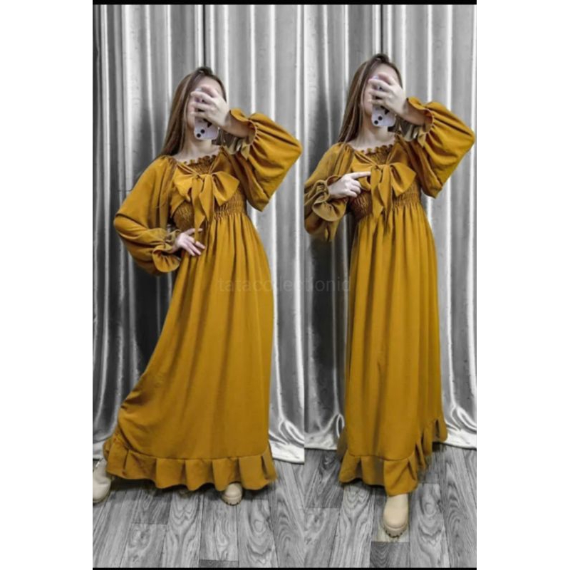 DRESS OMILA JUMBO DRESS SABRINA PANTAI DRESS WANITA KEKINIAN KOREAN STYLE  A LINE BODY CONE