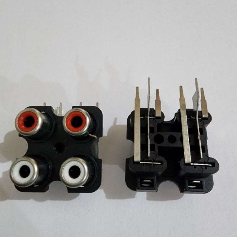 Socket Rca 4p 2x2 buat box bell warna hitam