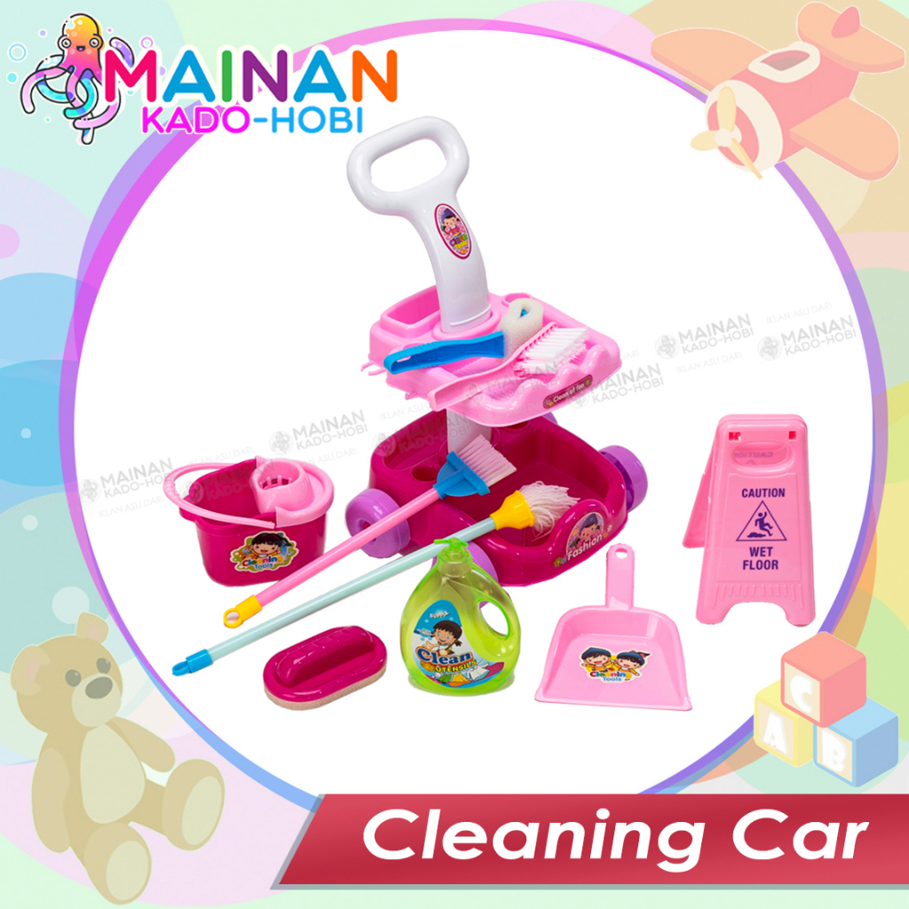 SET MAINAN DIY ANAK PEREMPUAN MINIATUR CLEANING CAR ALAT KEBERSIHAN