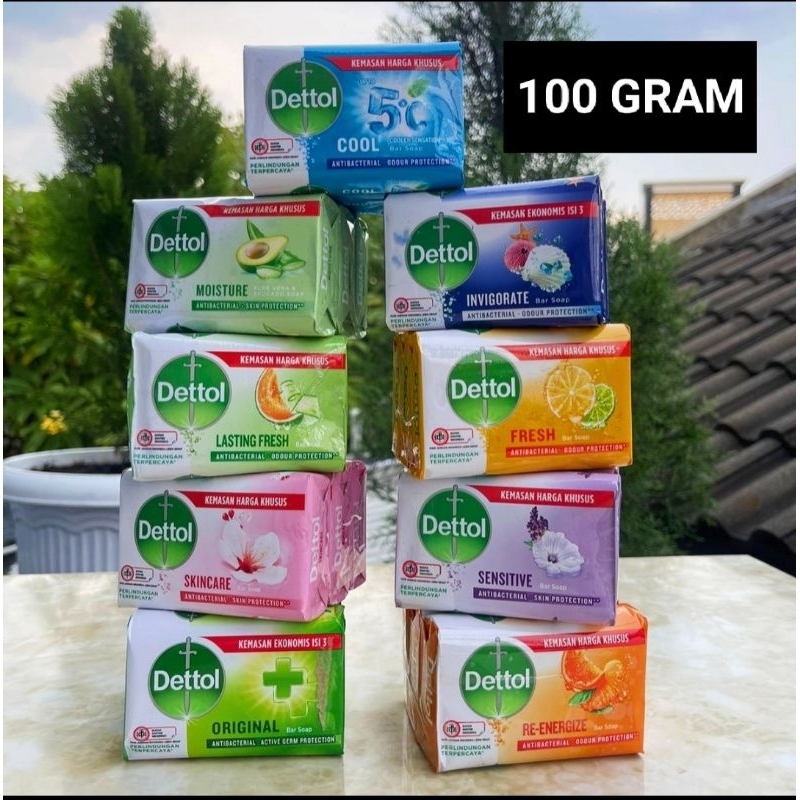 Sabun Dettol 100 Gram/60 gram (Besar/Kecil) sesuai yg diinginkan Kemasan Baru Sesuai Foto All Varian Sabun Mandi