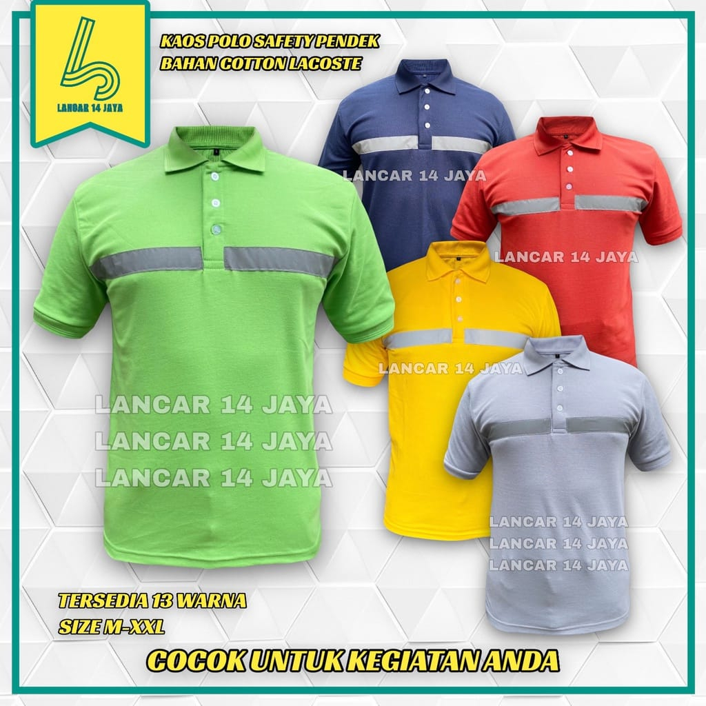 Kaos polo safety polo T-shirt safety katun kaos kerja terbaru