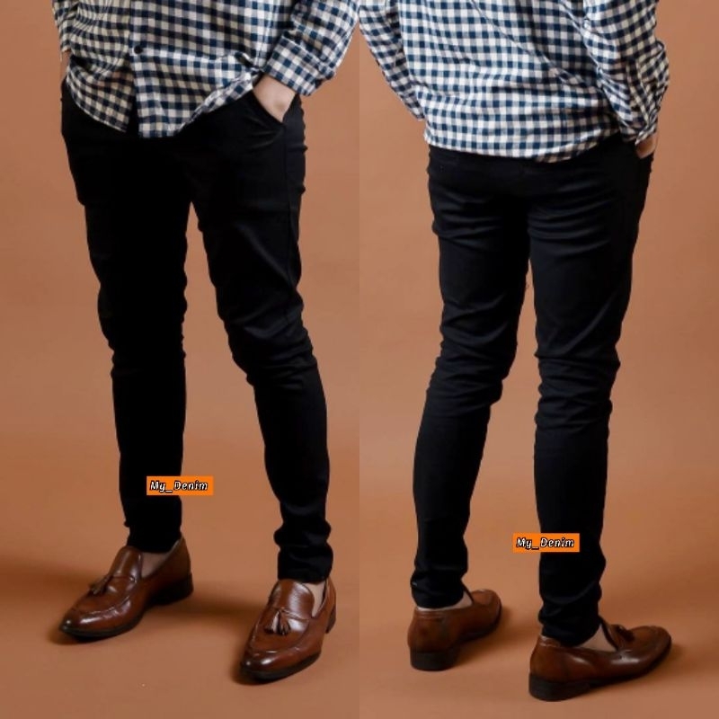 CELANA JEANS HITAM PENSIL SLIMFIT SKINNY PRIA PREMIUM