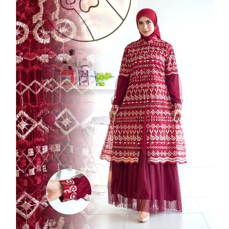 GAMIS MARBELLA//BAHAN TILLE TUTON KOMBUNASI TILLE DOTT FULL FURING//SERAGAMAN KELUARGA//BAJU PESTA LAMARAN//KEBAYA WISUDA//BAJU LEBARAN//BAJU KONDANGAN//KEBAYA ORIGINAL//KEBAYA MODERN//BY DIPA COLLECTION