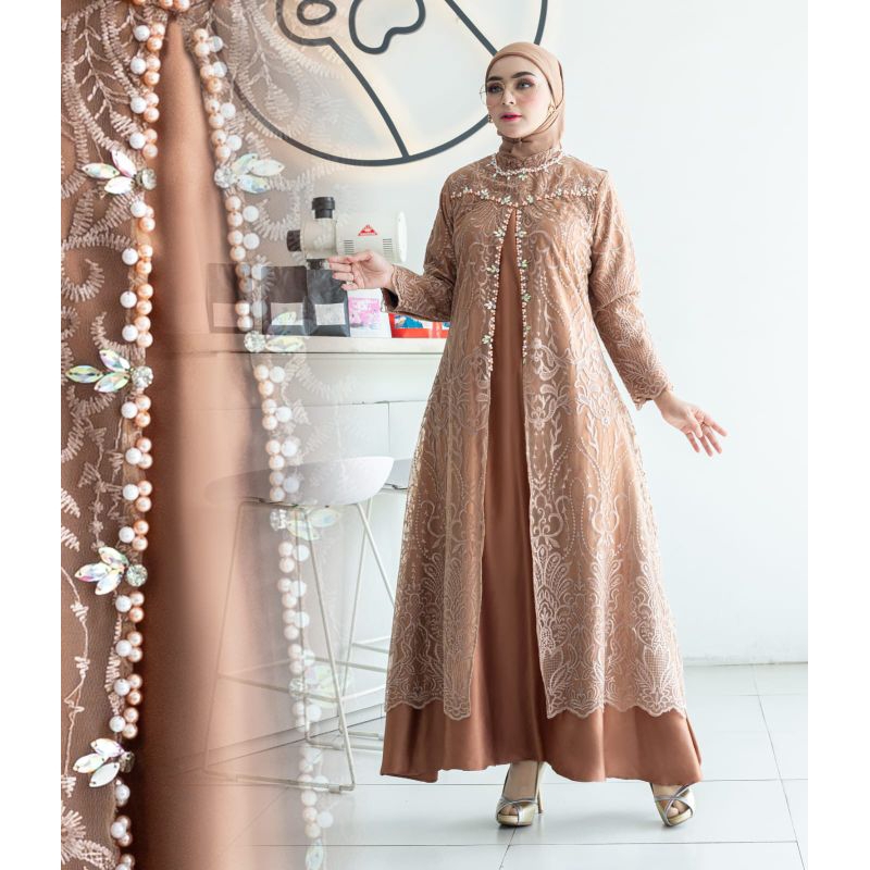 GAMIS REGINA FULL FURING SATIN VELVET//BAHAN TILLE NON GLITER HIASAN FULL PAYET BORDIR//SERAGAMAN KELUARAGA//BAJU PESTA LAMARAN//KEBAYA WISUDA//BAJU LEBARAN//BAJU KONDANGAN//KEBAYA ORIGINAL//KEBAYA MODERN//BY DIPA COLLECTION