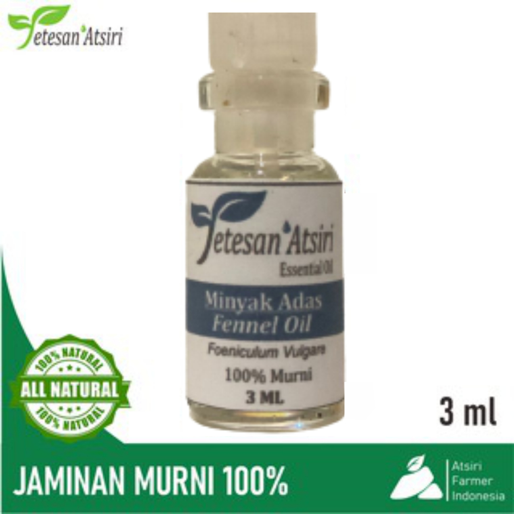 3ml minyak atsiri adas murni fennel pure essential oil aromatherapy therapeutic grade diffuser humidifier burner aromaterapi esensial essensial esential tanpa campuran TETESAN ATSIRI original