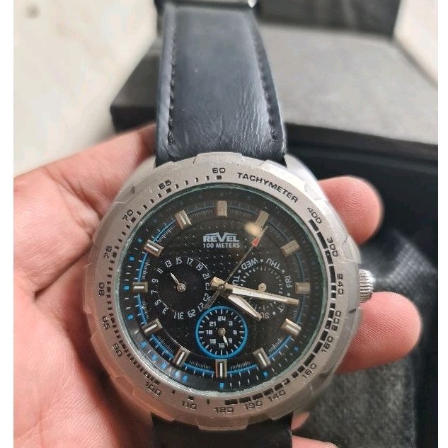 jam tangan original Revel titanium big size preloved second bekas