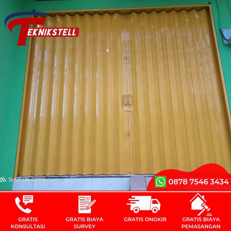 Folding Gate Galvalum Anti Karat Slat Daun 0.7mm | Pintu Ruko | Pintu Warung | Pintu Garasi | Pintu 