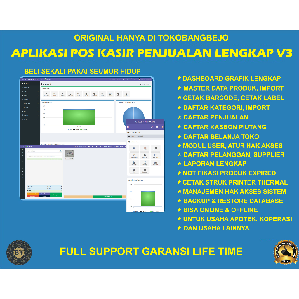 APLIKASI WEB PENJUALAN KASIR INVENTORI STOK BARANG KASIR MULTI CABANG SEKALI BELI UNTUK BANYAK PC