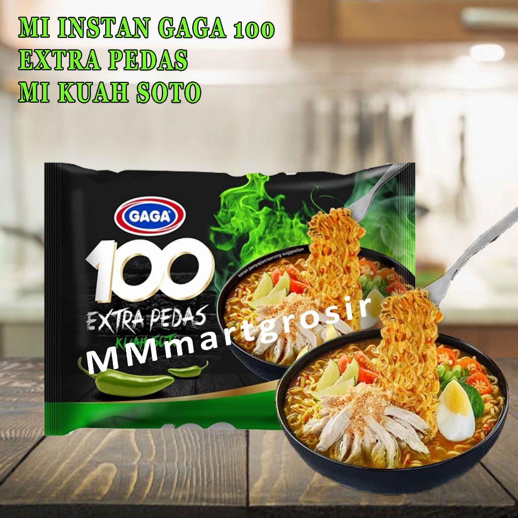 Mie Instan Gaga 100/ Mie Extra Pedas/ Mie Kuah Rasa Soto