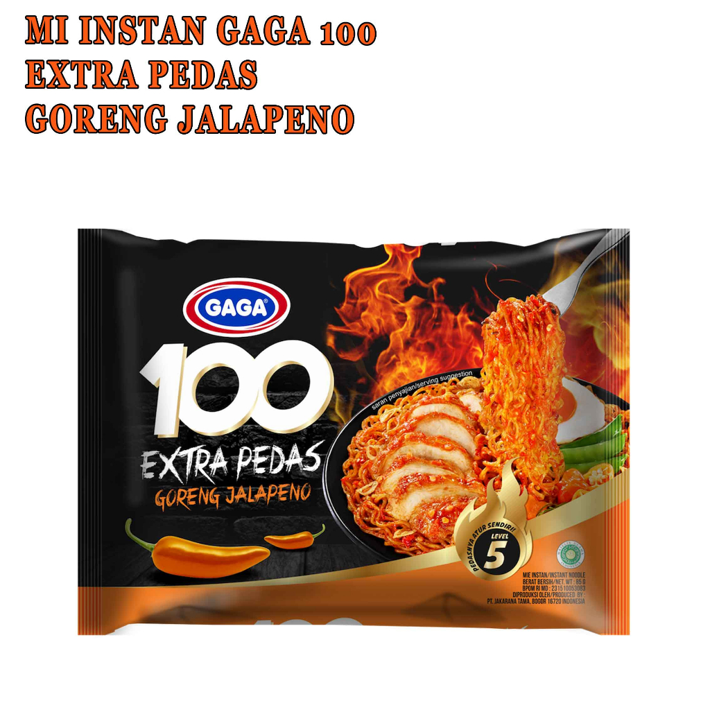 Mie Extra Pedas* Mie Instan Gaga 100* Mie Goreng Jalapeno