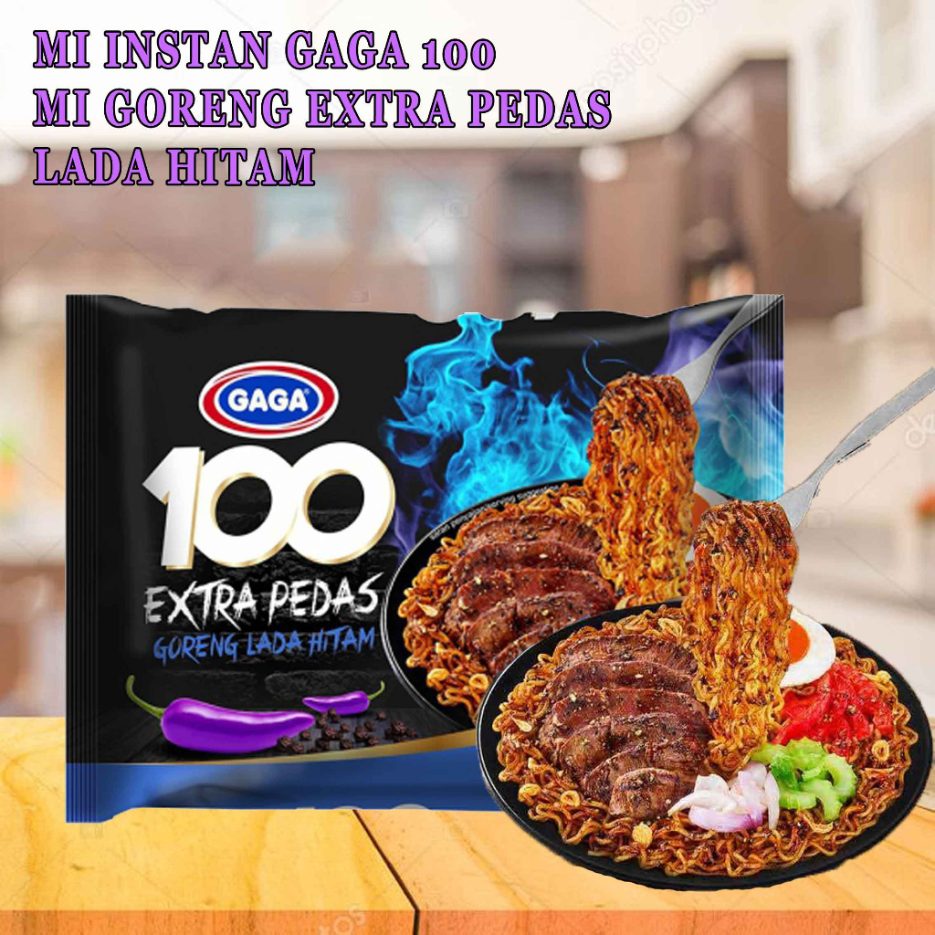 Mie Goreng Extra Pedas* Mie Instan Gaga 100* Mie Rasa Lada Hitam