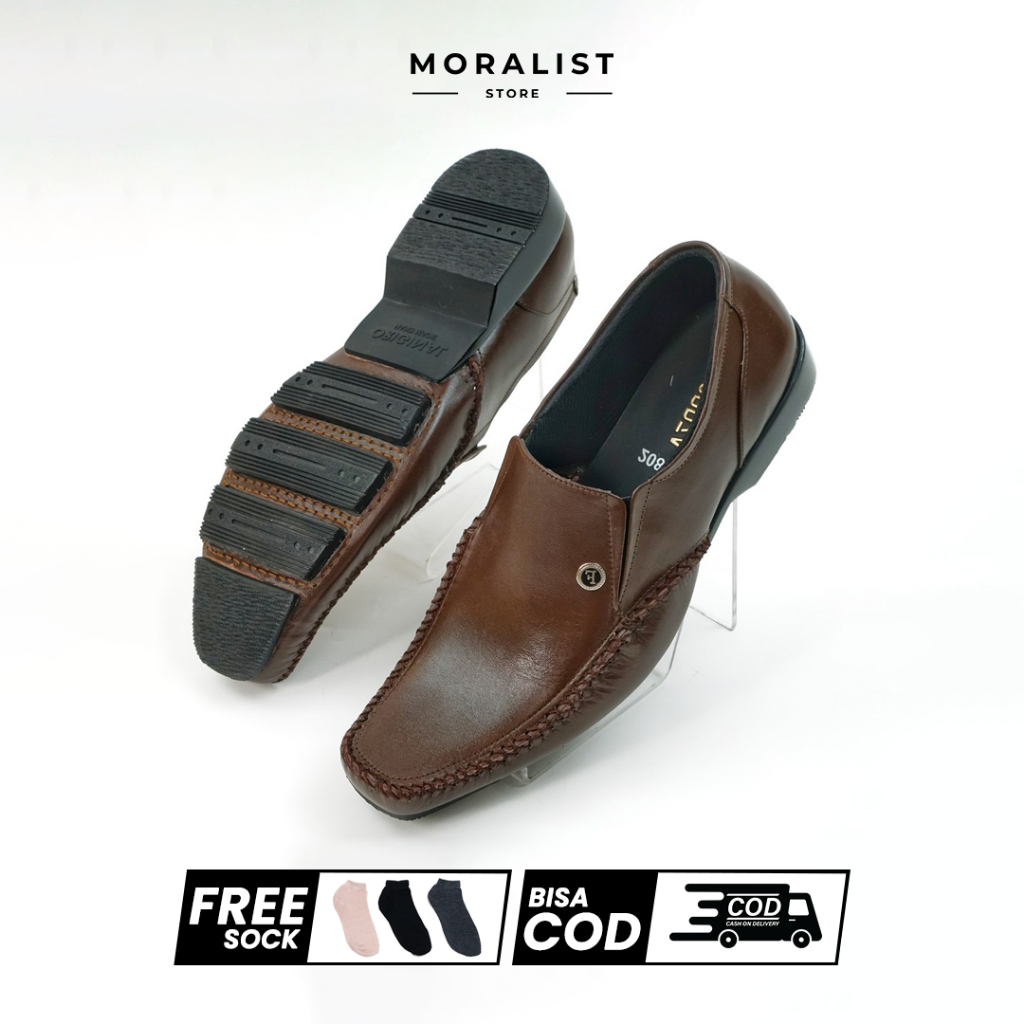 Sepatu Pantofel Pria Kulit Asli Original Hanmade Lokal M2081