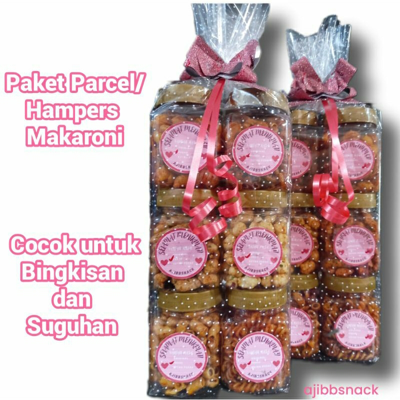 

Parcel Hampers Snack Makaroni lebaran| 6 toples | Toples 200ml