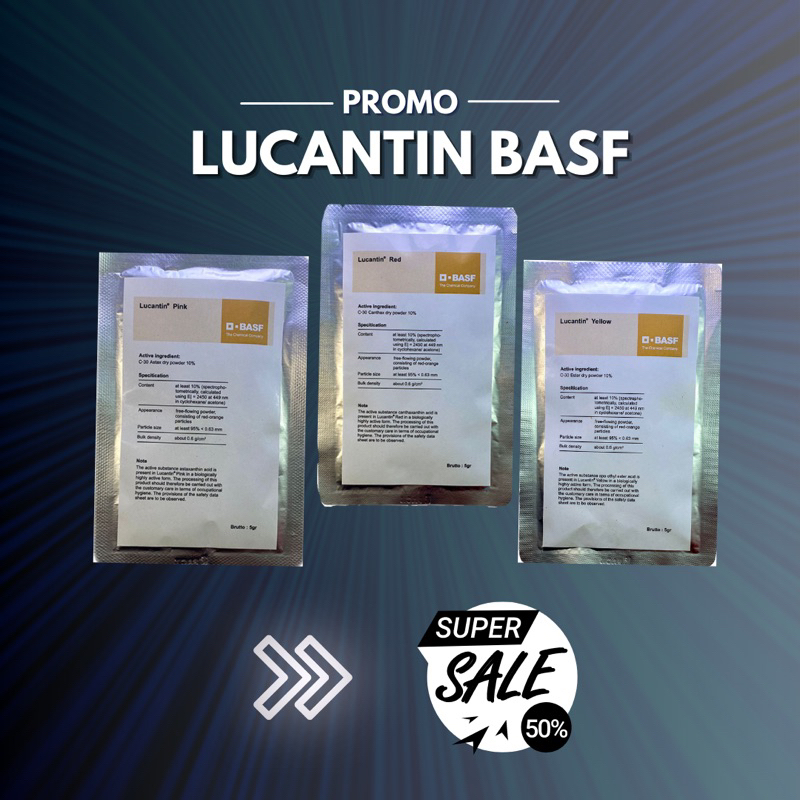 Lucantin Yellow Red Pink BASF Germany 5gr pigmen pewarna ikan carophyll red yellow pink  pewarna ika