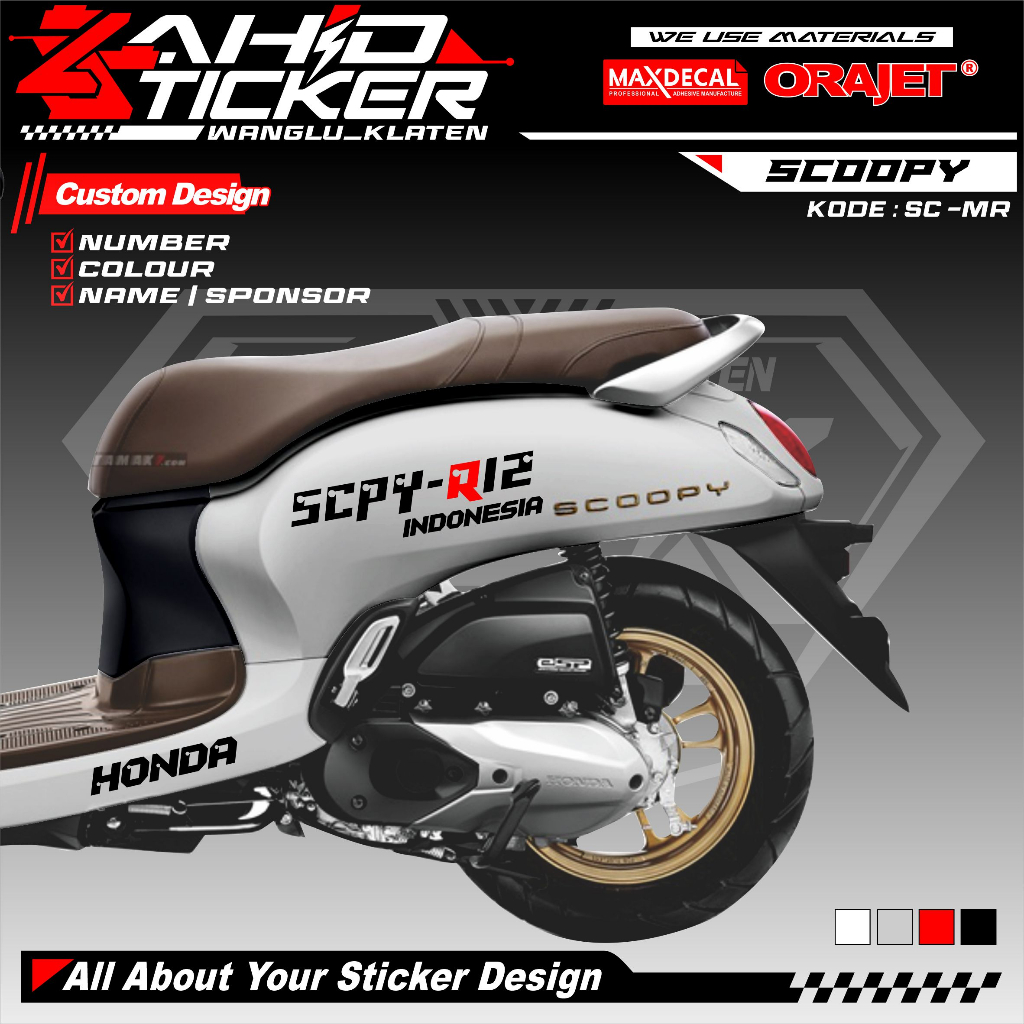 STICKER SCOOPY R12 SCPY R12 CUTTING STIKER MOTOR SCOOPY