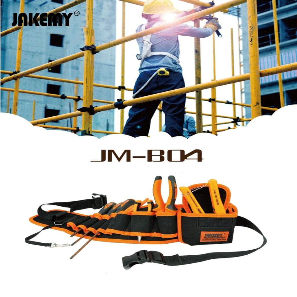 Jakemy Tas Pinggang Obeng Synthetic Leather Tool Storage Waist Bag with Strap - JM-B04