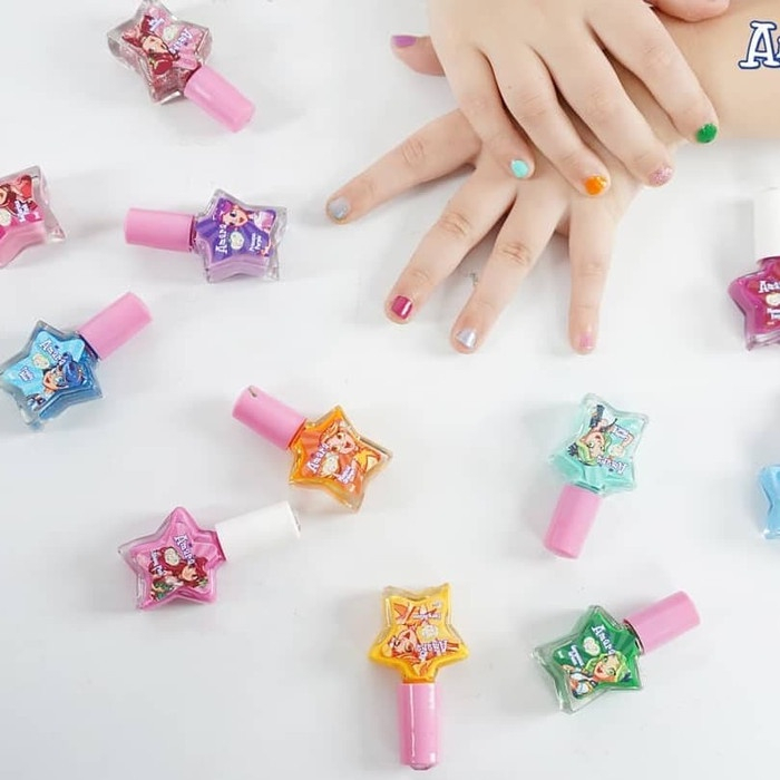 Amara nail polis kutex anak lip cream lipstick makeup anak aman BPOM kutek