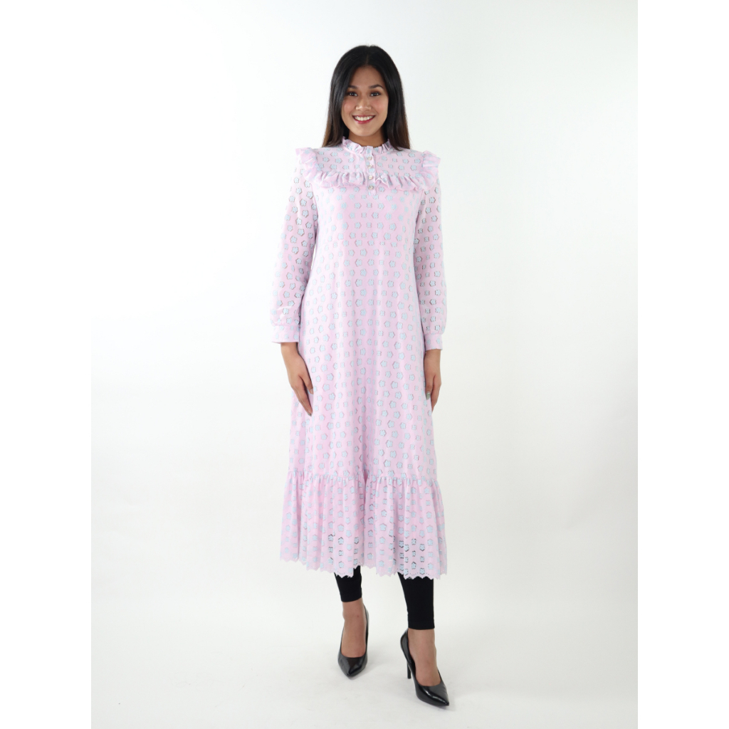 Yui Floral Gamis-PINK