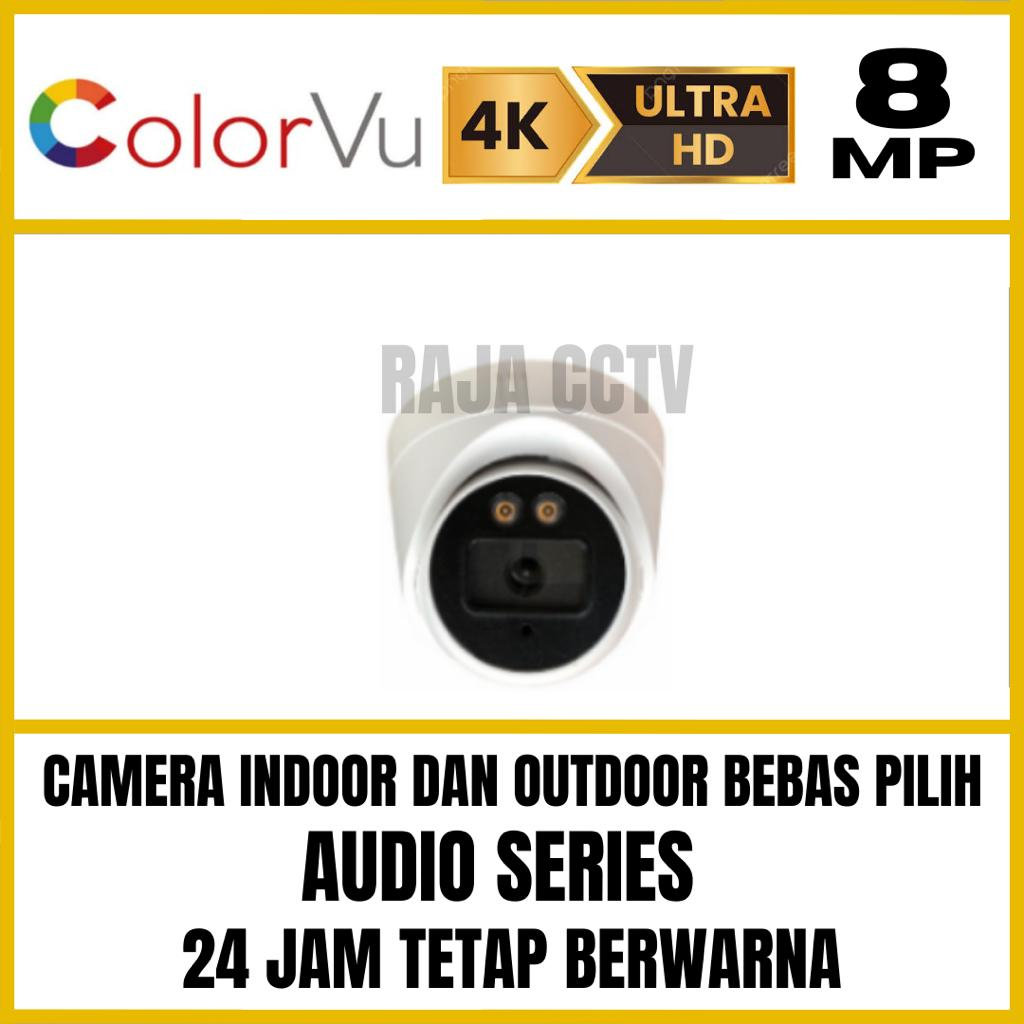 PAKET CCTV 8MP COLORVU COLORFUL 8 CHANNEL 6 KAMERA ULTRA HD 4K CAMERA AUDIO SERIES 8MEGAPIXCEL FULLCOLOR
