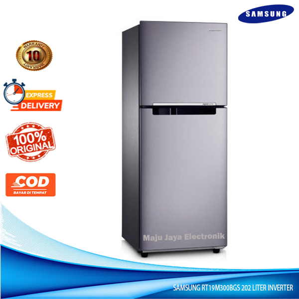 Kulkas 2 pintu SAMSUNG RT19M300BGS 203 LITER NO FROST Stainless Steel Door Garansi 10 TH Digital INVERTER