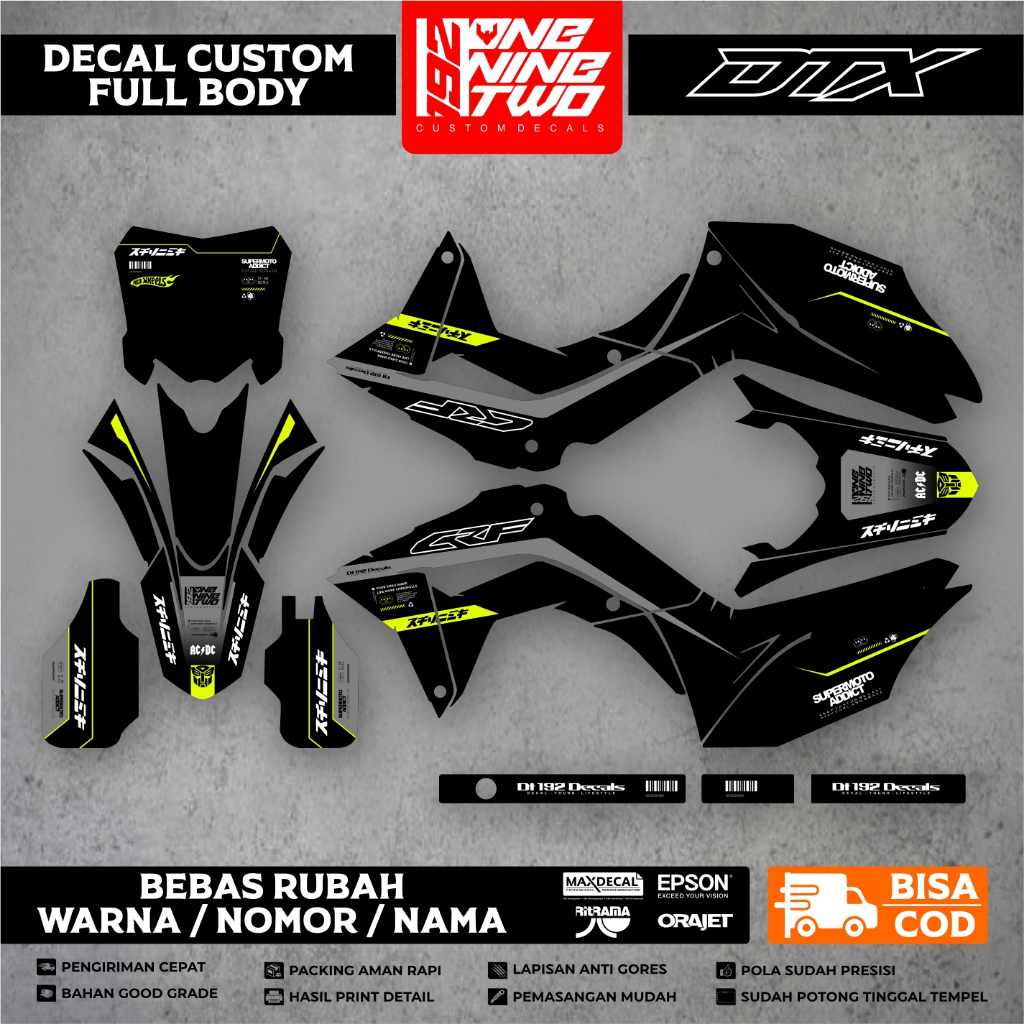 Decal Crf 150 L Hitam Stabilo Bebas Custom Full Body Keren