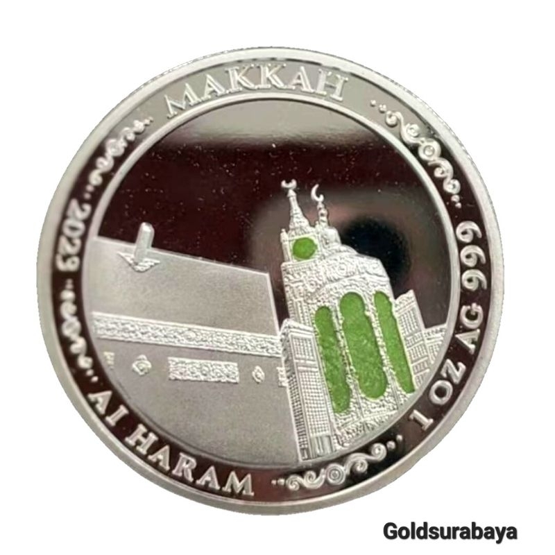 Koin Perak Bullionspot Makkah GITD 1oz Silver not antam nadir srh pamp isilver
